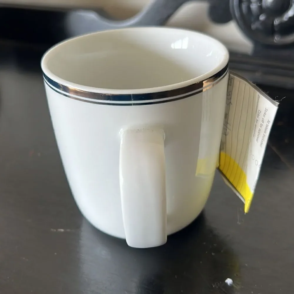Williams Sonoma Gold “Peace Joy Love” Mug